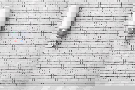 A compact, white water heater